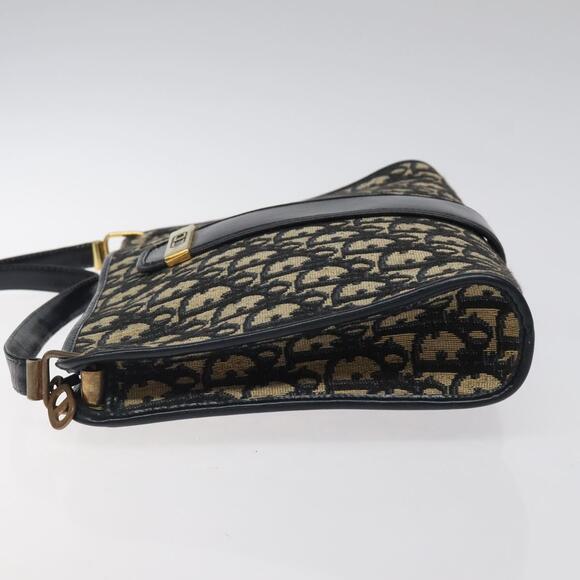 DIOR Trotter Canvas Shoulder Bag Navy Gold - Picture 5 of 12